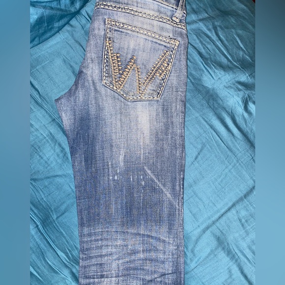 Wrangler Jeans Shilo,Ultimate Riding,Size 3/4/32,Dark Faded Wash,Slight Distress - Picture 4 of 8
